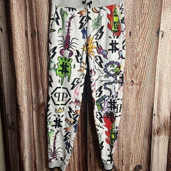 Philipp Plein Sport Jogging Pants Gray Joggers Size 10 - Picture 1 of 3